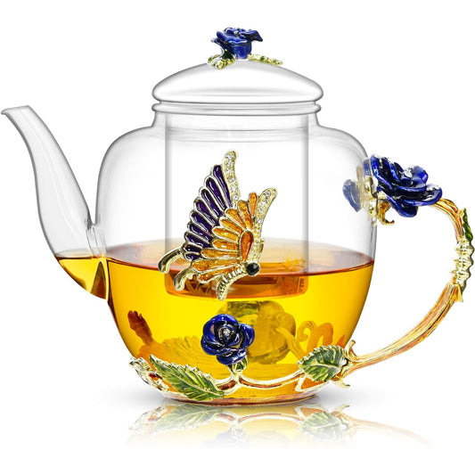 Enamel Glass Teapot